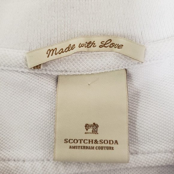 Scotch & Soda Mens Palm Tree Polo Size XXL White Short Sleeve Collar Buttons - Picture 3 of 14